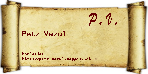 Petz Vazul névjegykártya